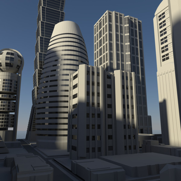 lwo futuristic cityscape - Futuristic City... by AhearnART