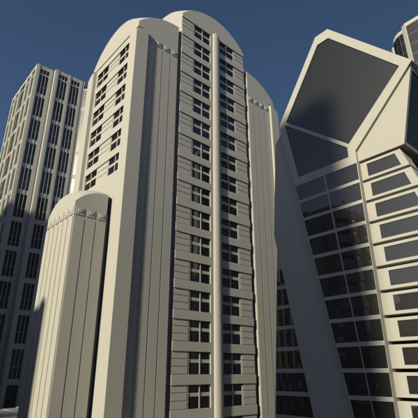 lwo futuristic cityscape - Futuristic City... by AhearnART