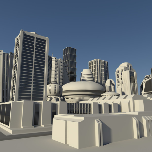lwo futuristic cityscape - Futuristic City... by AhearnART