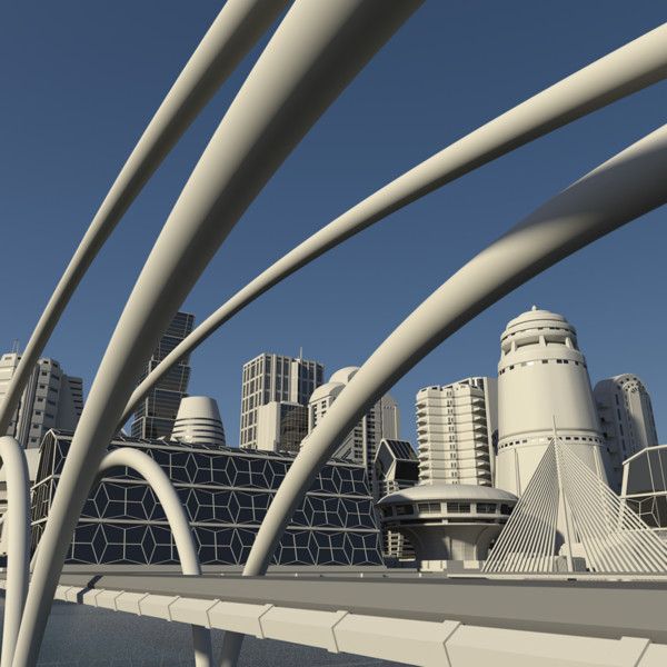 lwo futuristic cityscape - Futuristic City... by AhearnART