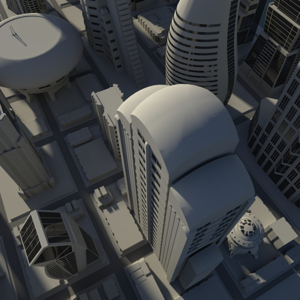 lwo futuristic cityscape - Futuristic City... by AhearnART