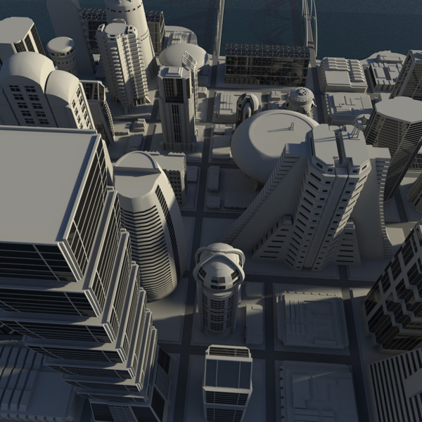 lwo futuristic cityscape - Futuristic City... by AhearnART
