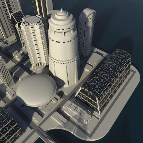 lwo futuristic cityscape - Futuristic City... by AhearnART
