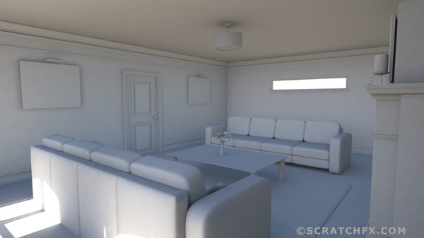 apartment livingroom room 3d max - APARTMENT by ScratchFX