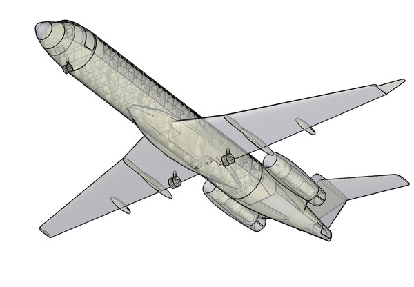 fokker solid assembly 100 3d dwg - Fokker 100 Next Gen Solid Assembly Model by RodgerSaintJohn
