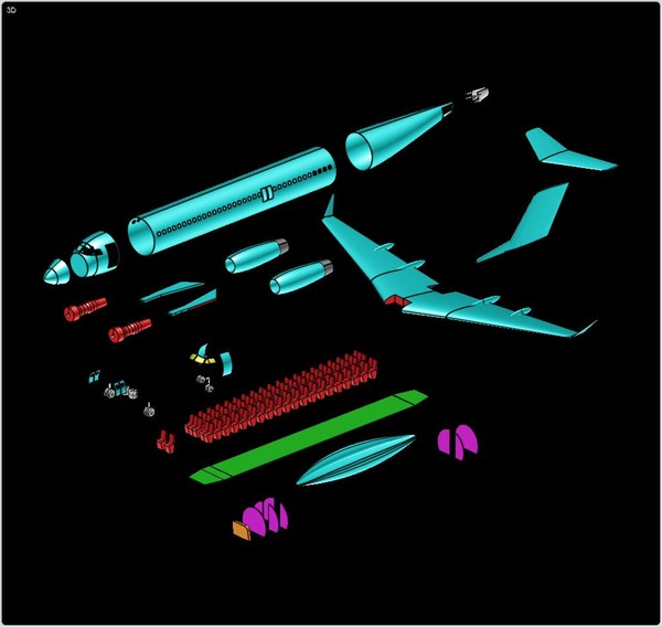 fokker solid assembly 100 3d dwg - Fokker 100 Next Gen Solid Assembly Model by RodgerSaintJohn