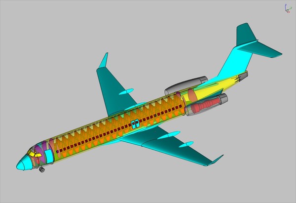 fokker solid assembly 100 3d dwg - Fokker 100 Next Gen Solid Assembly Model by RodgerSaintJohn