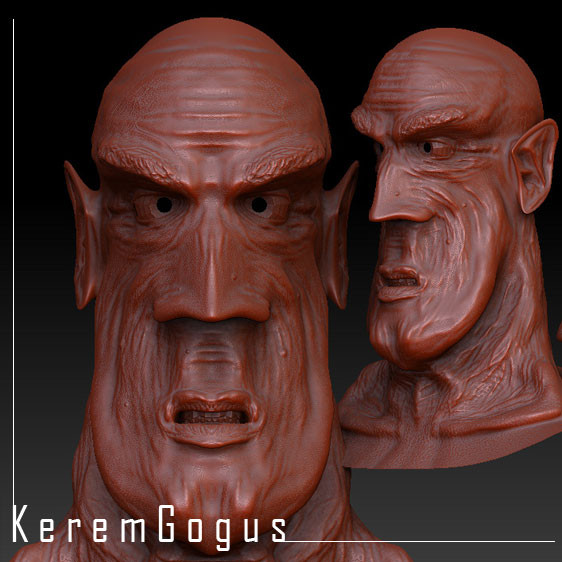 sculpting stylized caricature 3ds - Cartoon Human Head by KeremGogus