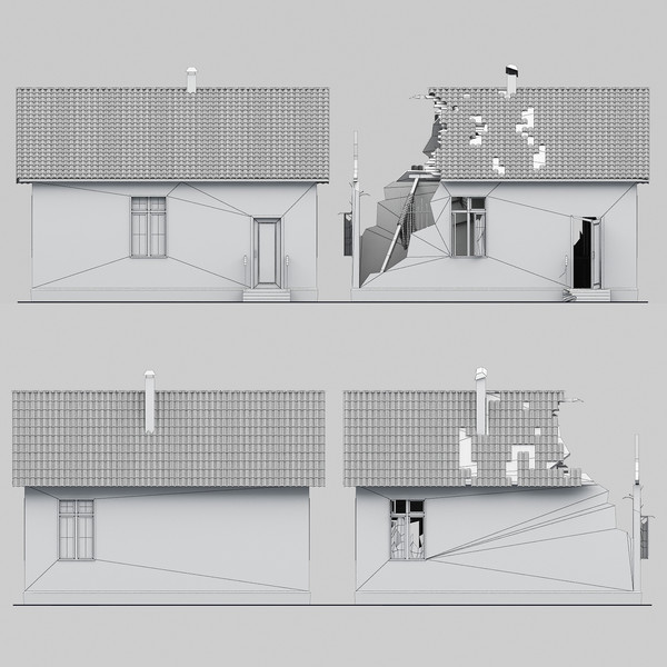 maya destroyed building - Destroyed and not Destroyed Building by Stubborn3D
