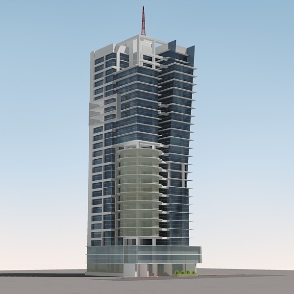 3d rise commercial building model - High rise commercial building by sabah_au