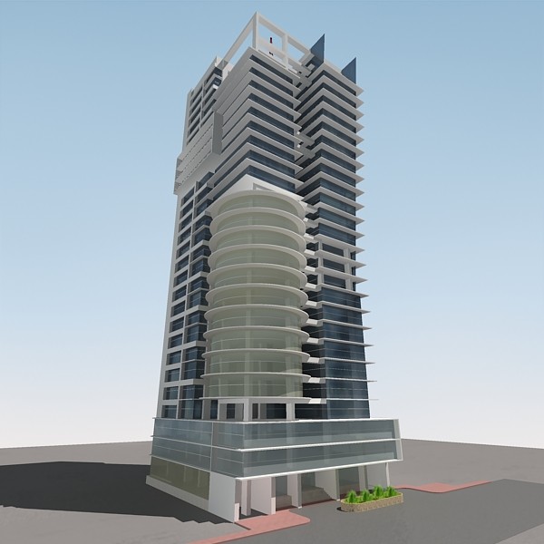 3d rise commercial building model - High rise commercial building by sabah_au