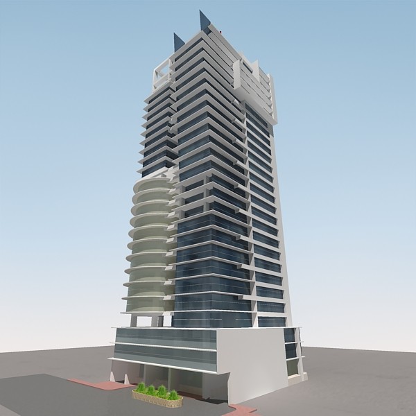 3d rise commercial building model - High rise commercial building by sabah_au