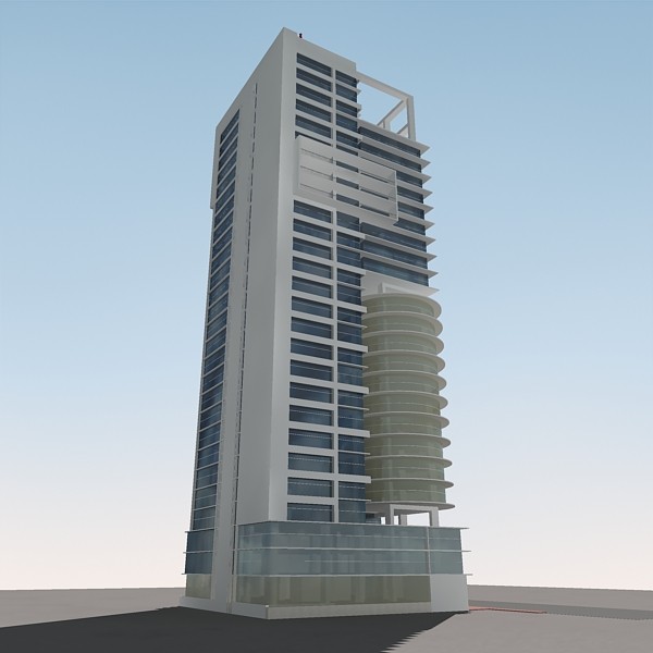 3d rise commercial building model - High rise commercial building by sabah_au