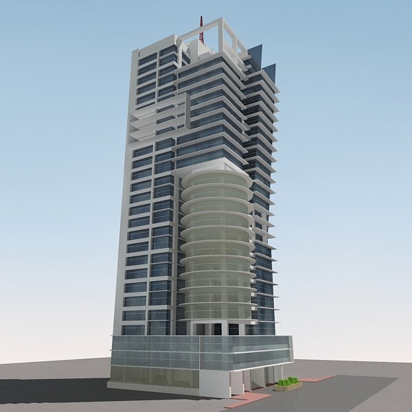 3d rise commercial building model - High rise commercial building by sabah_au
