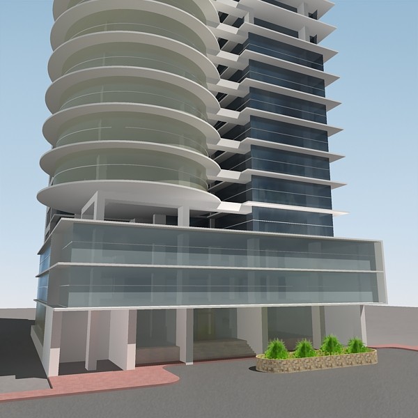 3d rise commercial building model - High rise commercial building by sabah_au