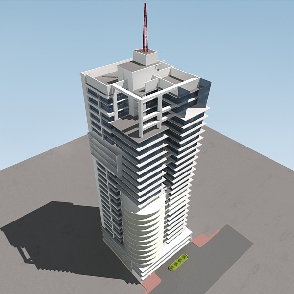3d rise commercial building model - High rise commercial building by sabah_au