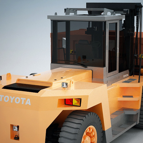 toyota 4fd forklift small 3d 3ds - Forklift 4FD & Small Container by QLEE