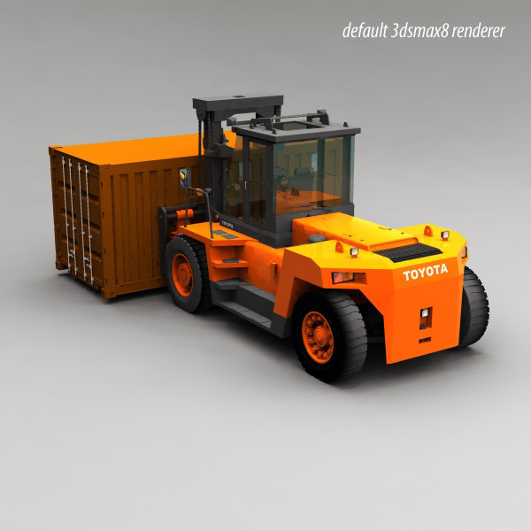 toyota 4fd forklift small 3d 3ds - Forklift 4FD & Small Container by QLEE