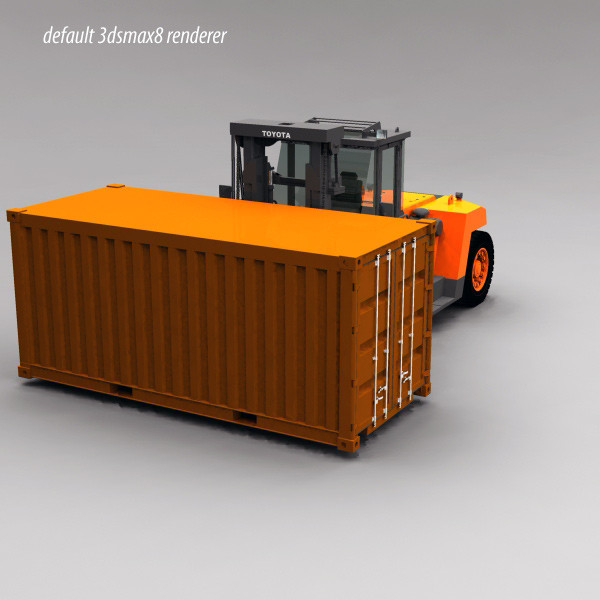 toyota 4fd forklift small 3d 3ds - Forklift 4FD & Small Container by QLEE