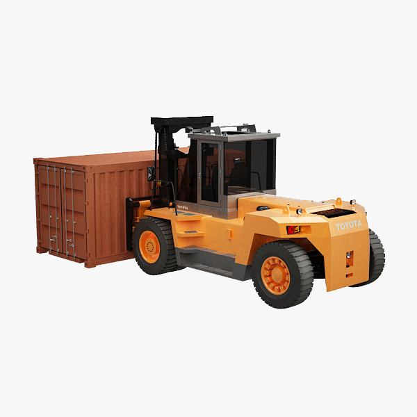 toyota 4fd forklift small 3d 3ds - Forklift 4FD & Small Container by QLEE