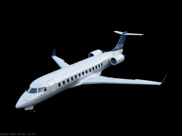 bombardier challenger 850 3d 3ds - Bombardier Challenger 850 by Galva858