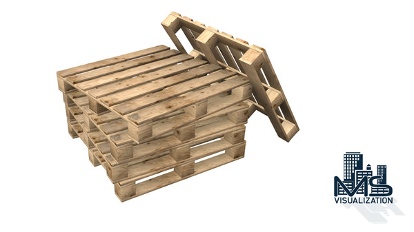 realistic wooden pallet 3d max - Realistic Wooden Pallet... by MS Visualization
