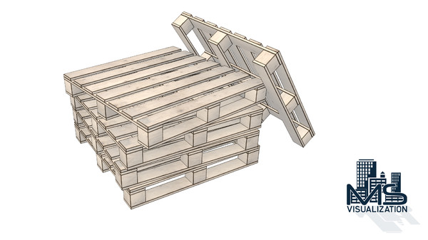 realistic wooden pallet 3d max - Realistic Wooden Pallet... by MS Visualization