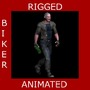 3d rigged biker model
