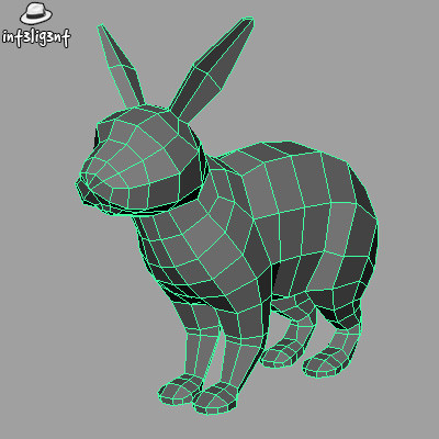 topology 3d max - Low Poly Rabbit by Int3lig3nt