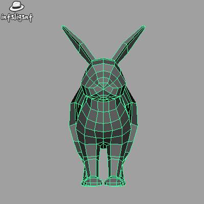 topology 3d max - Low Poly Rabbit by Int3lig3nt