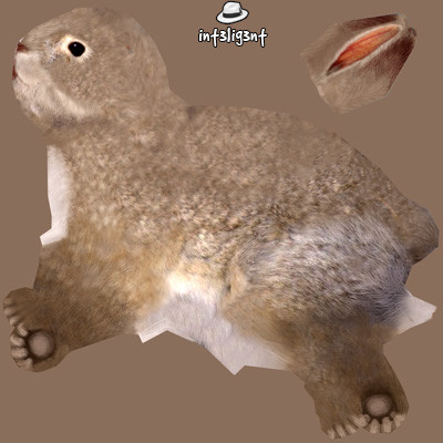 topology 3d max - Low Poly Rabbit by Int3lig3nt