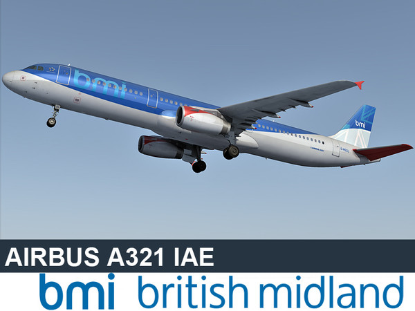 3dsmax airbus a321 british - Airbus A321 British Midland International by Eric.Levi