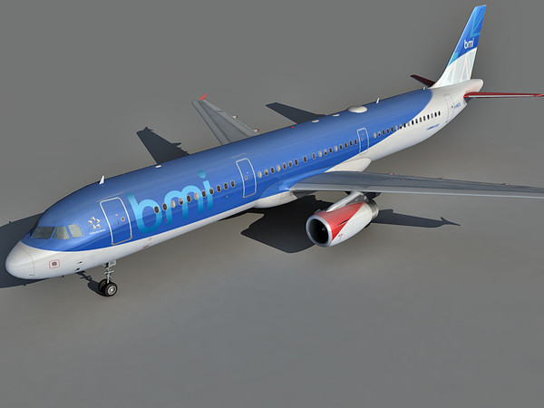 3dsmax airbus a321 british - Airbus A321 British Midland International by Eric.Levi