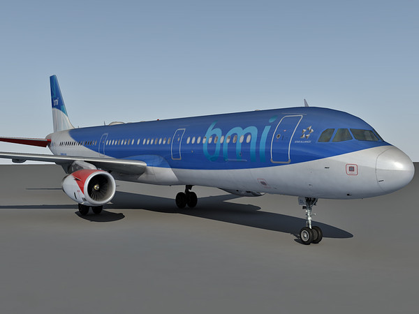 3dsmax airbus a321 british - Airbus A321 British Midland International by Eric.Levi