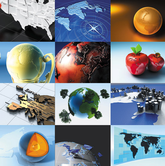 3d model globes 3d: world v2 - DOSCH 3D: World Globes V2 (Softimage XSI)... by Dosch Design