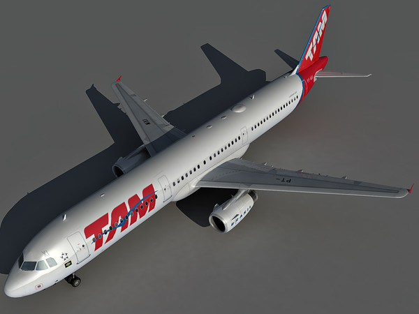 airbus a321 airlines 3d model - Airbus A321 TAM Airlines by Eric.Levi