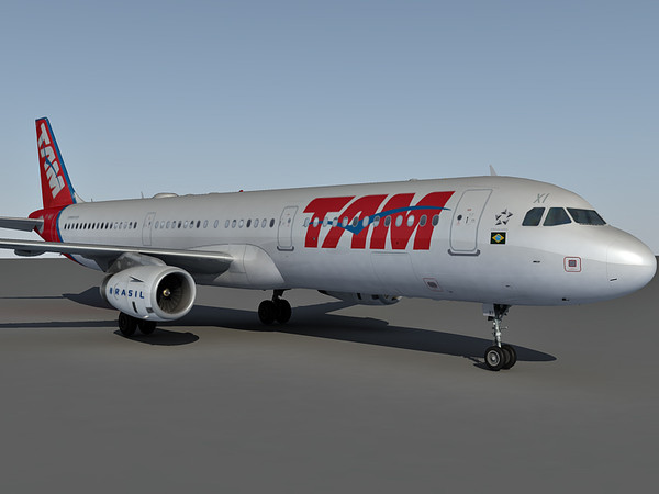 airbus a321 airlines 3d model - Airbus A321 TAM Airlines by Eric.Levi
