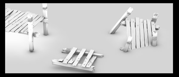 wood wooden pier 3d 3ds - wooden pier... by Litarvan