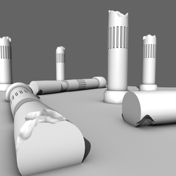 ruined columns 3d model - Ruin Columns by KeremGogus