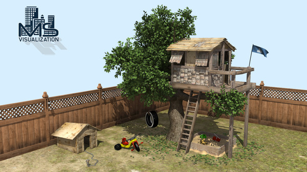 backyard treehouse scene tree 3d model - Treehouse Scene by MS Visualization