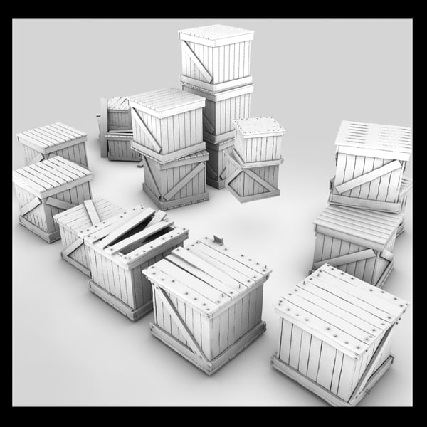 wooden crates wood 3d max - wooden crates collection by Litarvan