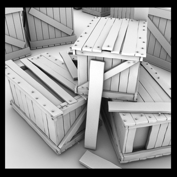 wooden crates wood 3d max - wooden crates collection by Litarvan
