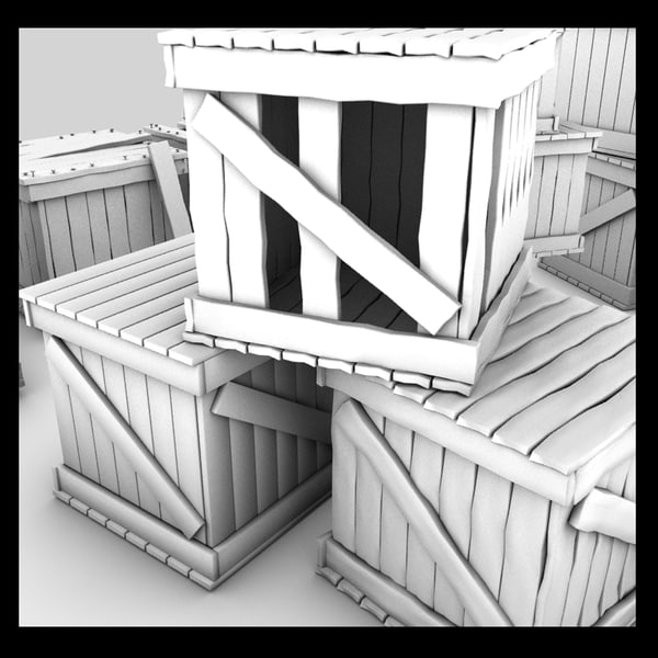 wooden crates wood 3d max - wooden crates collection by Litarvan