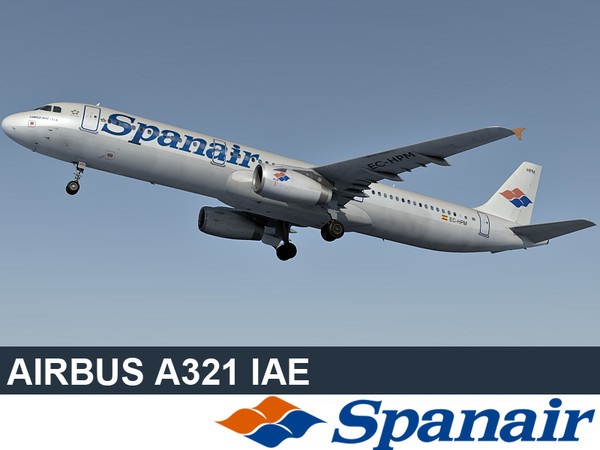 airbus a321 spanair 3d 3ds - Airbus A321 Spanair by Eric.Levi