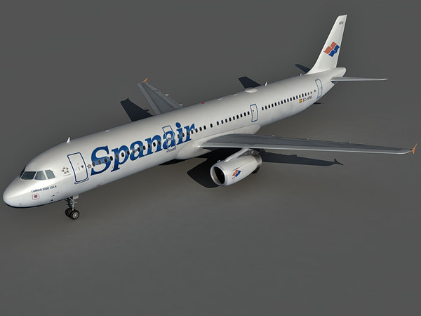 airbus a321 spanair 3d 3ds - Airbus A321 Spanair by Eric.Levi