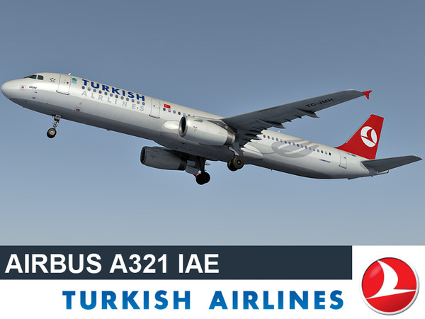 3dsmax airbus a321 airlines - Airbus A321 Turkish airlines by Eric.Levi