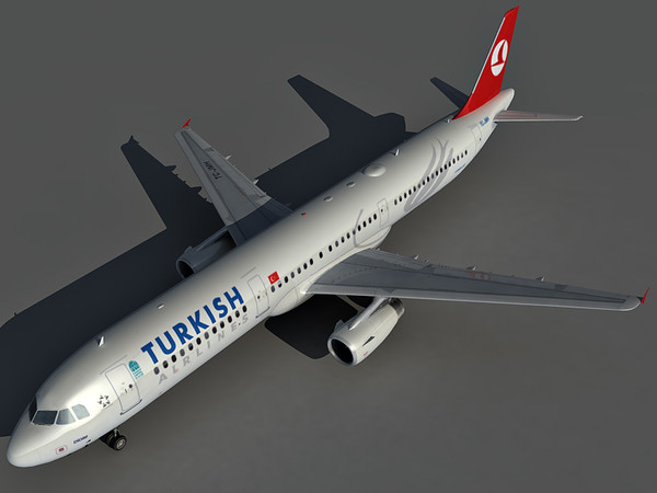 3dsmax airbus a321 airlines - Airbus A321 Turkish airlines by Eric.Levi