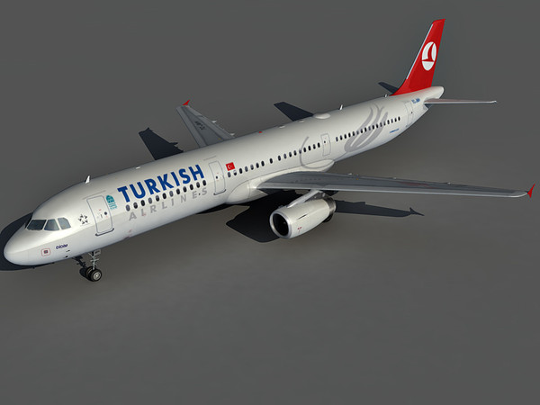 3dsmax airbus a321 airlines - Airbus A321 Turkish airlines by Eric.Levi