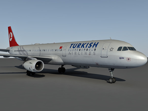 3dsmax airbus a321 airlines - Airbus A321 Turkish airlines by Eric.Levi