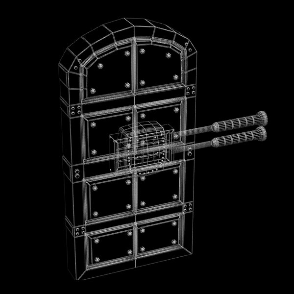 3d metal door moving - metal side moving door textured... by Litarvan